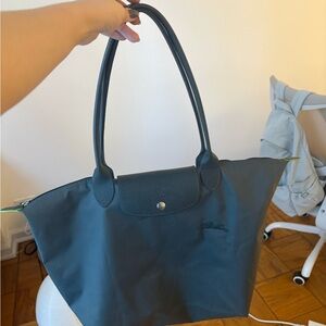 Longchamp Gray Graphite Large Tote Bag